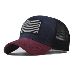 Boné Gorro Bandeira Bordada USa EUA Tela Redinha Respirável Ajustável Trilha Esportes Outdoor