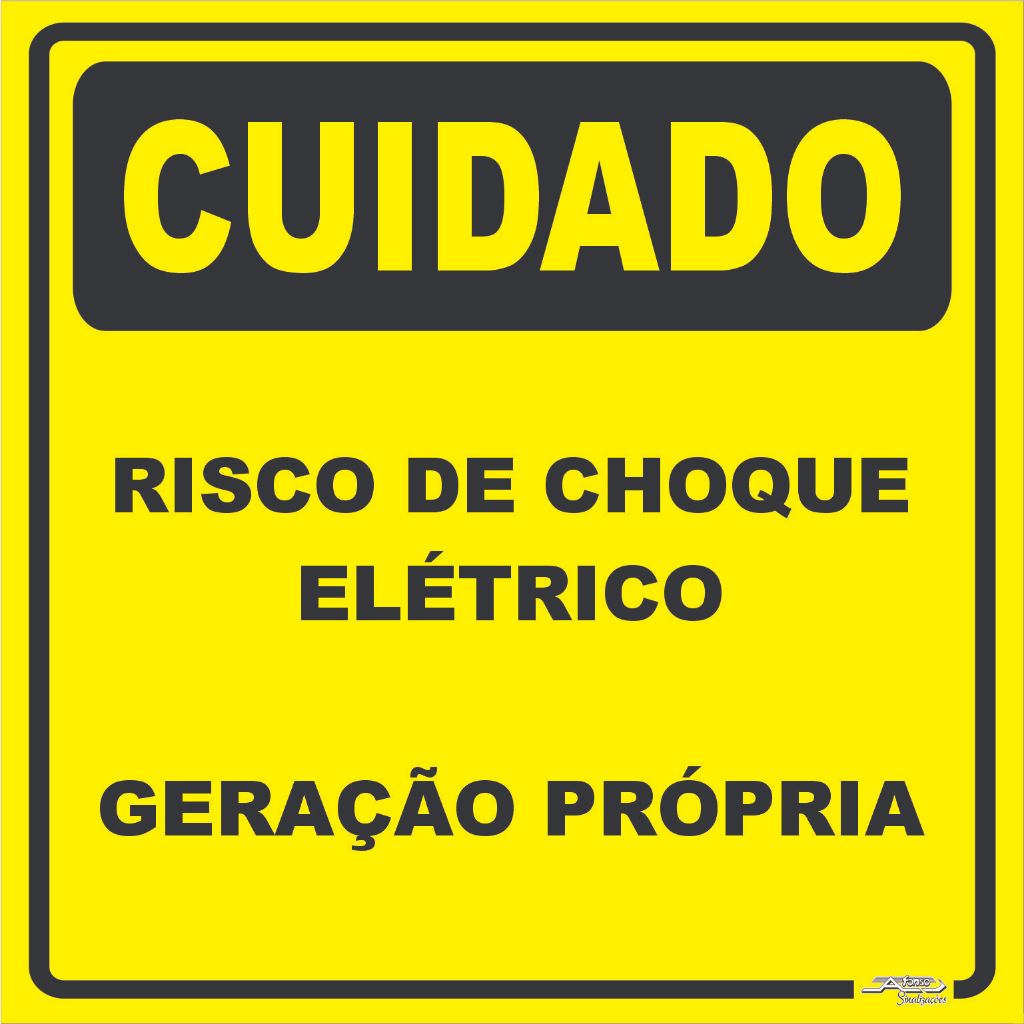 Placa Cuidado Risco De Choque Elétrico Geração Própria Cpfl