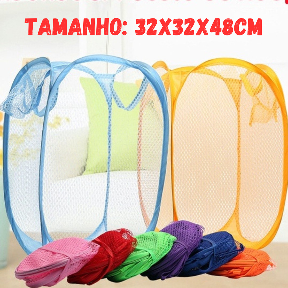 Cesto De Roupa Grande 32x48Cm Caixa Cesto Dobrável Para Roupas E Brinquedos Cesto Infantil Cores Diversas