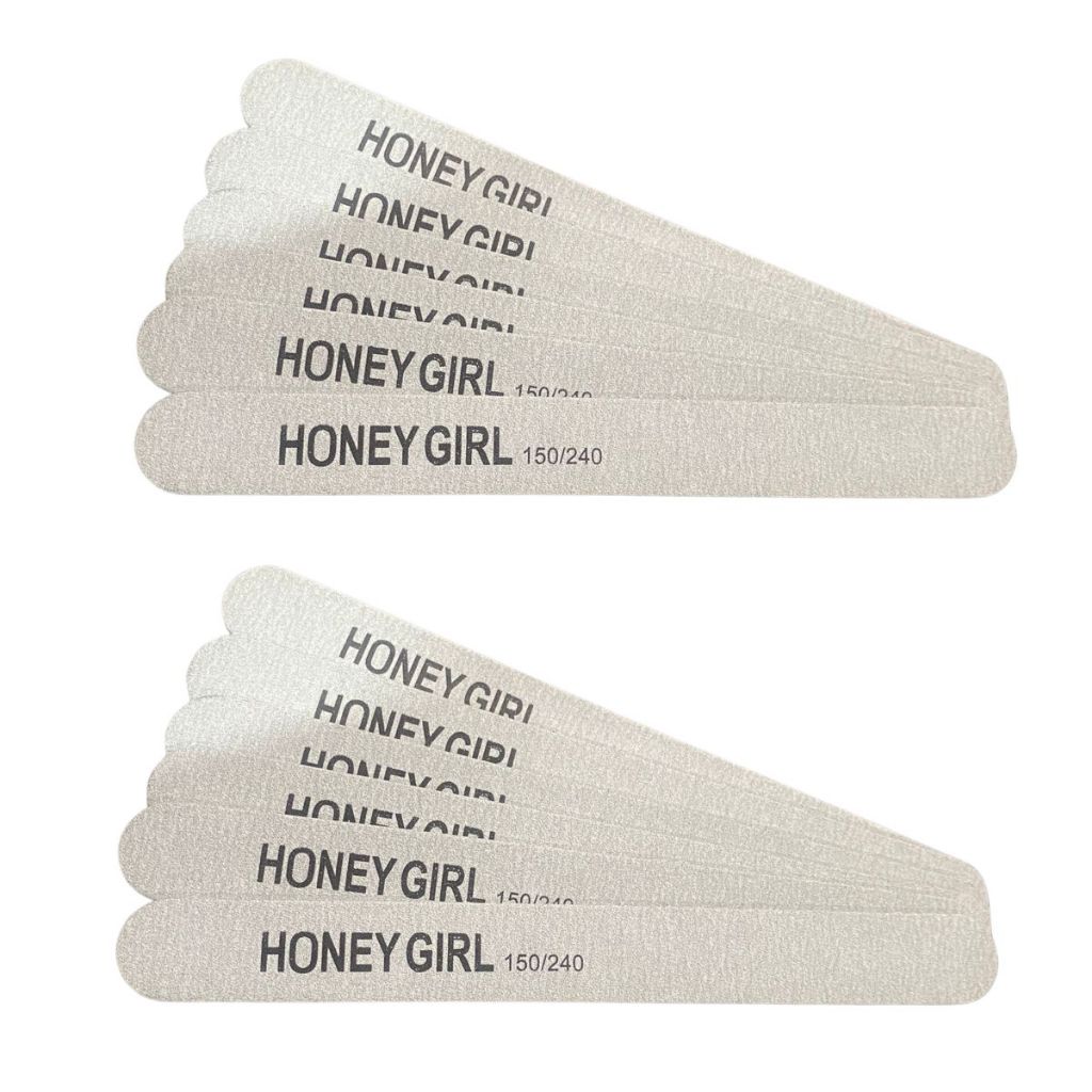 10 Lixas Reta Gramatura 150/240 Honey Girl Para Unha Em Gel