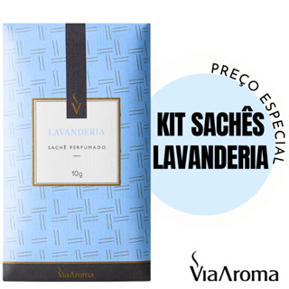 Kit Sachês Perfumados Lavanderia Via Aroma - Cheirinho para Guarda Roupa