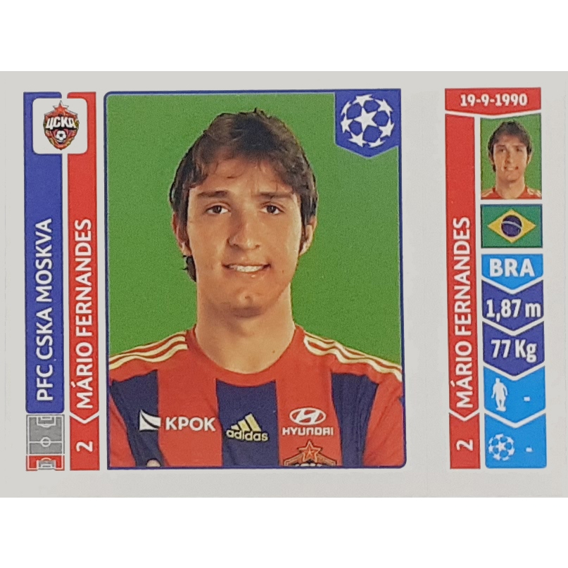 FIGURINHA ORIGINAL NUNCA COLADA MÁRIO FERNANDES PFC CSKA MOSKVA CHAMPIONS 2014-15 PANINI BRASIL