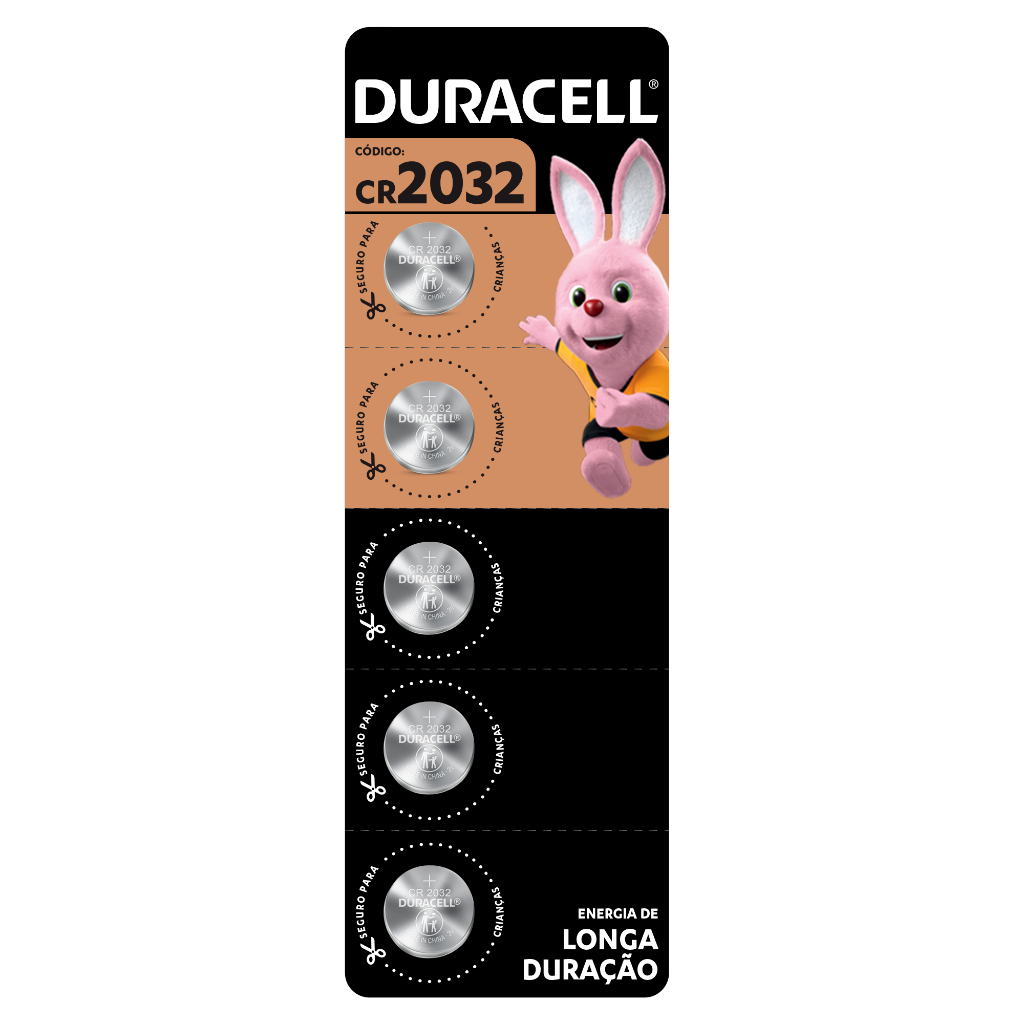 Bateria CR2032 Duracell com 5 Unidades