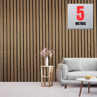 Papel de Parede PREMIUM Rolo 5 Metros Autoadesivo 3D Madeira Ripado 45cmx5m