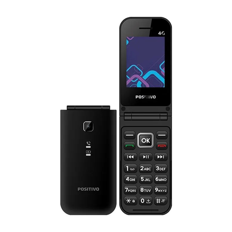 Celular Positivo Flip P51 Para Idoso Botão SOS Tecnologia 4G