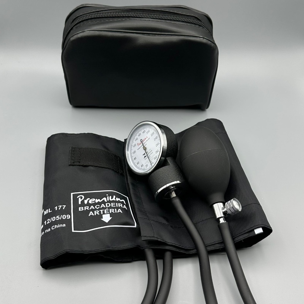 Esfigmomanômetro Aneróide Premium Preto Black Total Ideal Para Enfermagem Estudantes Aparelho Pressão em Oferta na Shopee