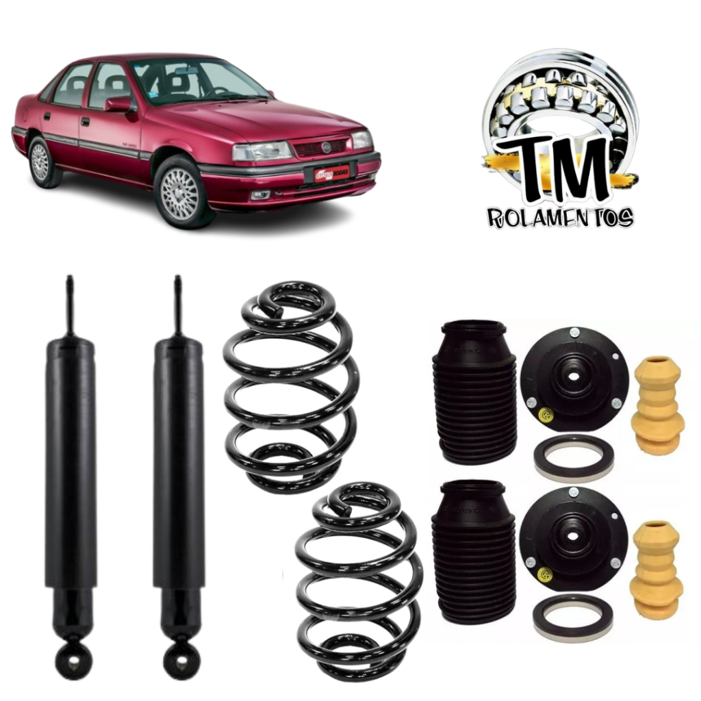 Par Amortecedor + Molas + Batente Traseiro - Monza 91 92 93 94 95 96