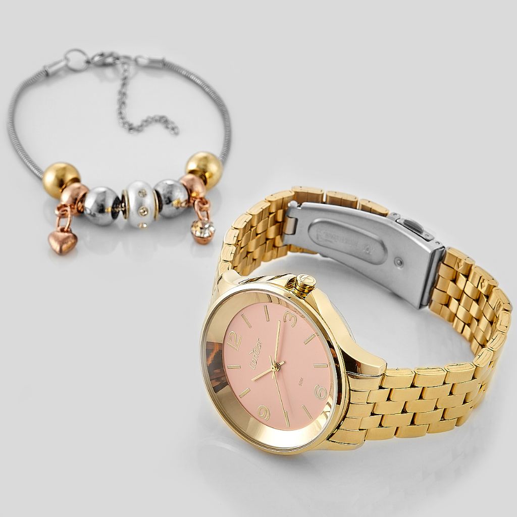 Relógio Condor Femininno Dourado + Kit Copc21Aeaz/K4T