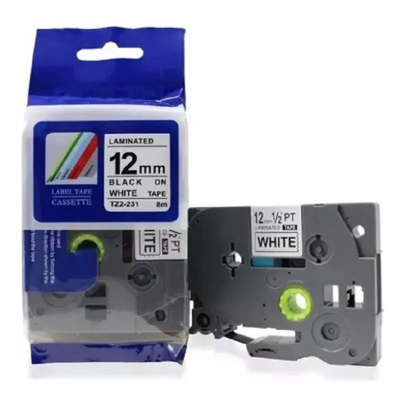 Fita Tze Tz 231 Compativel Para Rotulador Brother Branca 12mm