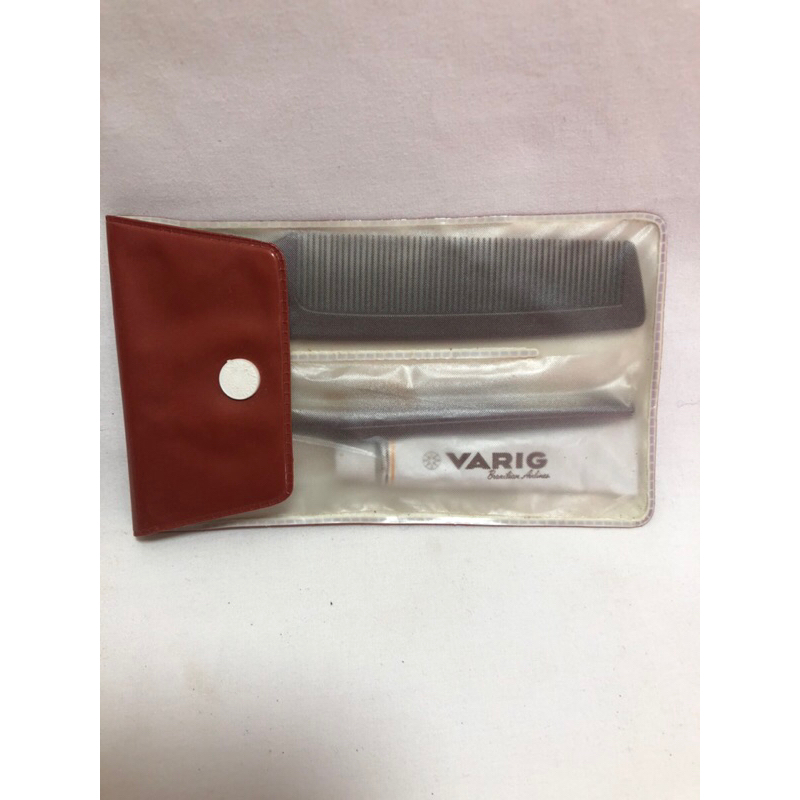 Kit de Higiene Antigo Da Varig - Escova e pasta de Dente  + Pente