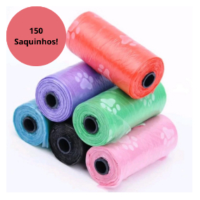 Kit 150 Saquinhos de Lixo para Pet Cata caca Saco para fezes biodegradável Patinhas em Oferta na Shopee