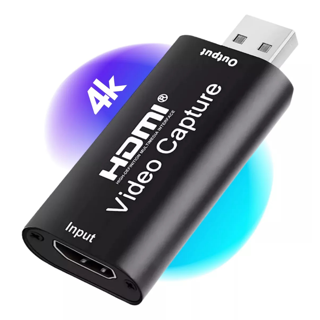 Placa Captura Hdmi Para Usb 4k 1080p Áudio Vídeo Streaming Live