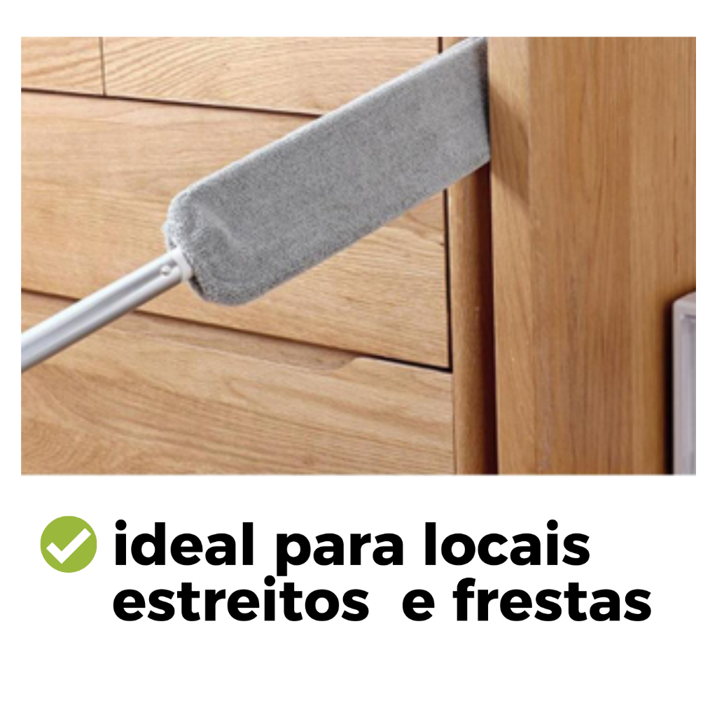 Limpador Espanador de Pó Grande Flexível MOP Limpa Poeira Lugar Estreito Retrátil