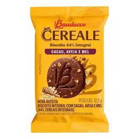 Biscoito Bauducco Cereale integral sache 12,5g cacau, aveia e Mel caixa c/ 50un