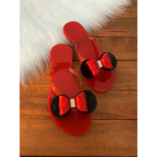Rasteirinha Minnie Feminina com brilho na correia Chinelo Confortável