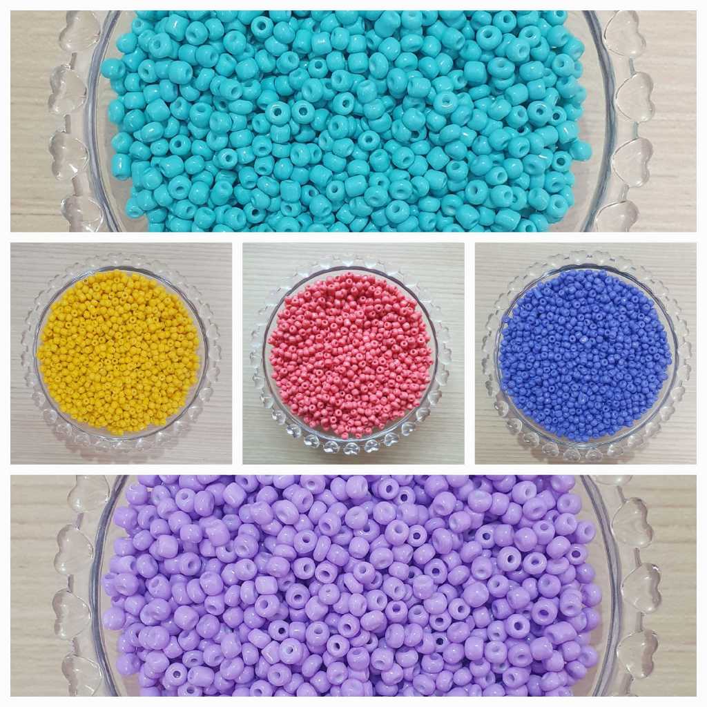 Miçanga Vidro 6/0 3x4mm Furo Passante em Oferta na Shopee