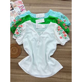 BLUSA feminina MANGA BORDADE FLOR IMPORTADOR cod-T8020