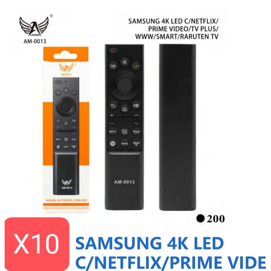 kit 10/6 Controle Remoto am-0013/le-7680 Compatível Com Smart Tv Samsung Serie Au7700 Au8000 Netflix Prime 4K BN59-1357A