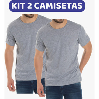 Kit 2 Camisetas Cinza Mescla Malha Fria PV