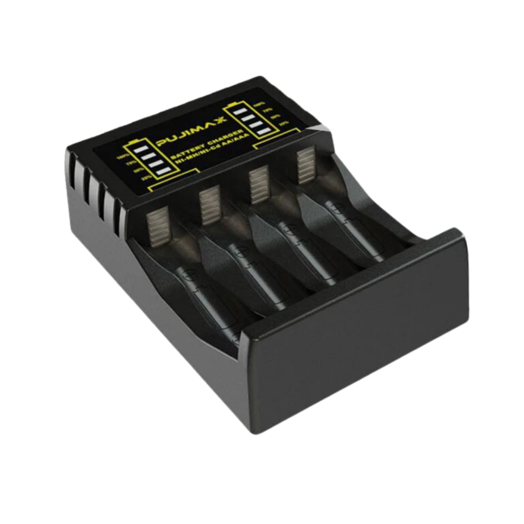 Carregador De Pilhas Recarregável Pujimax AA/AAA Carregamento Rápido Com Indicador Led