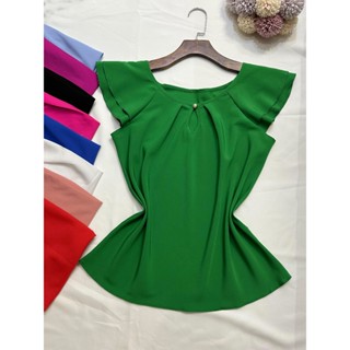 0218# blusa dois manga com botao de crepinho
