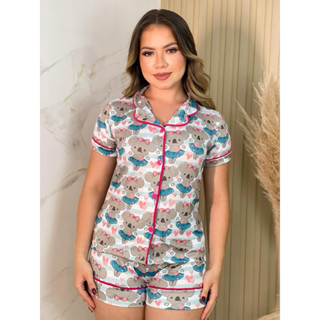 Pijama americano curto feminino pós cirúrgico