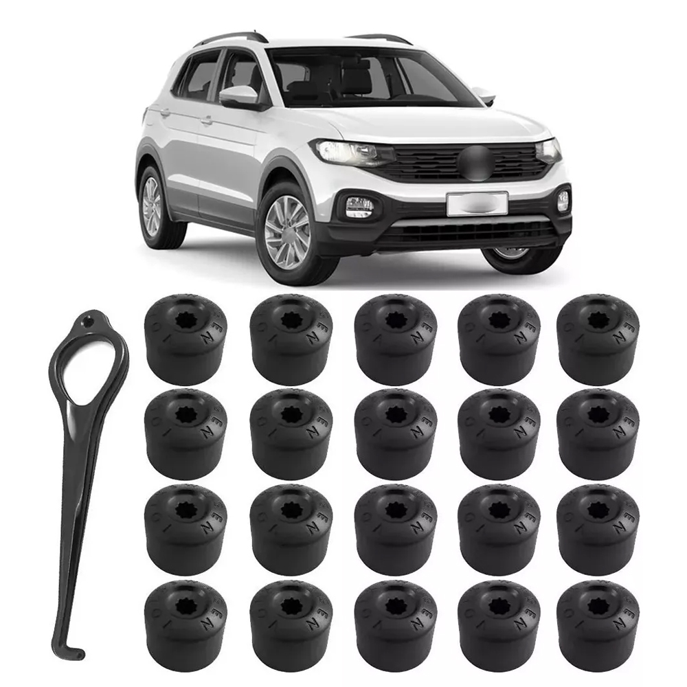 Jogo 20 Capas Parafuso Roda Novo Polo Golf Jetta gol voyage saveiro santana  parafuso rodab17mm