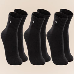 Kit Com 3 Pares Cano Médio Meias Lupo Original Algodão Unissex Masculino E Feminino