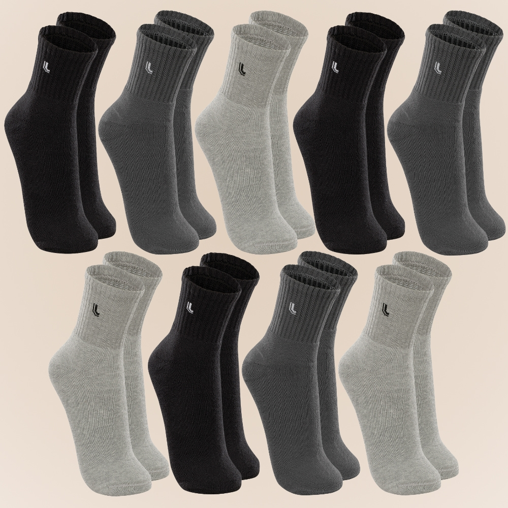 Kit Com 9 Pares Cano Médio Meias Lupo Original Algodão Unissex Masculino E Feminino em Oferta na Shopee