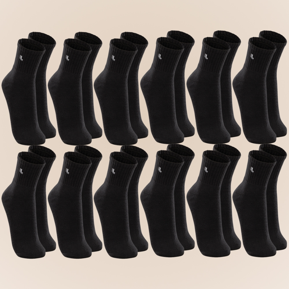 Kit Com 12 Pares Cano Médio Meias Lupo Original Algodão Unissex Masculino E Feminino em Oferta na Shopee