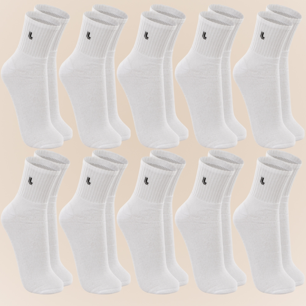 Kit Com 10 Pares De Meias Cano Médio Walk Original Lupo Unissex Cores Básicas Em Algodão em Oferta na Shopee