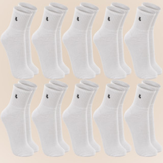 Kit Com 10 Pares De Meias Cano Médio Walk Original Lupo Unissex Cores Básicas Em Algodão