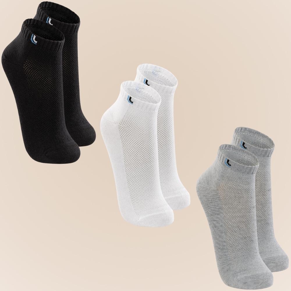 Kit De 3 Pares De Meias Lupo Sport Cano Curto Unissex Algodão Tamanho 33 ao 44