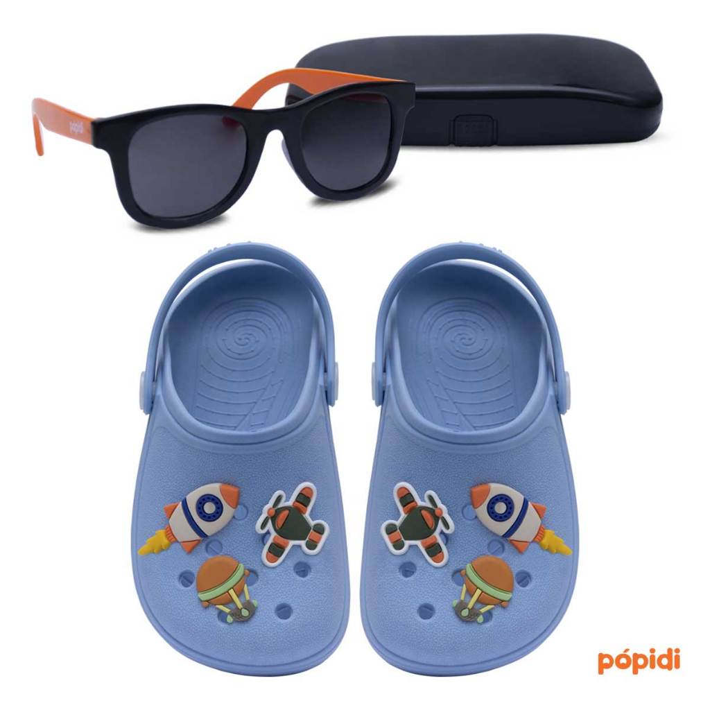 Kit Sandália Babuche Com Óculos de Sol Infantil Menino Chinelo Calce Fácil 12.18 14.01 em Oferta na Shopee