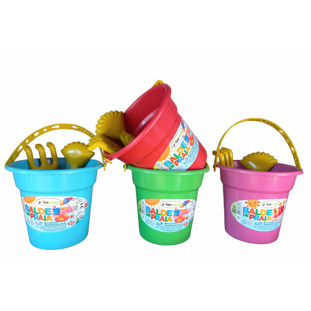 kit 24 Baldinhos/Balde de praia infantil SORTIDOS brinquedos para diversão das crianças