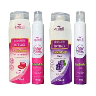 Kit Sabonete Intimo + Perfume de Calcinha Apinil - Babaloko UVA + TUTTI FRUIT 200ml em Oferta na Shopee