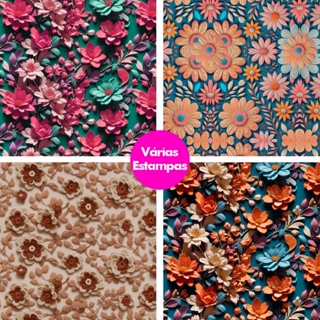 Tecido Tricoline  Digital 100% Algodão 0,50mt x 1,50m Coleção Dimensões 3D em Oferta na Shopee