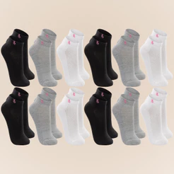 Kit 12 Pares De Meia Cano Curto Original Lupo Esportiva Feminina