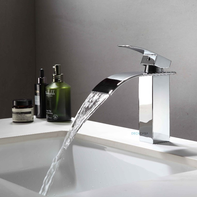 Torneira Monocomando Cascata Baixa Misturador Banheiro inox metal em Oferta na Shopee