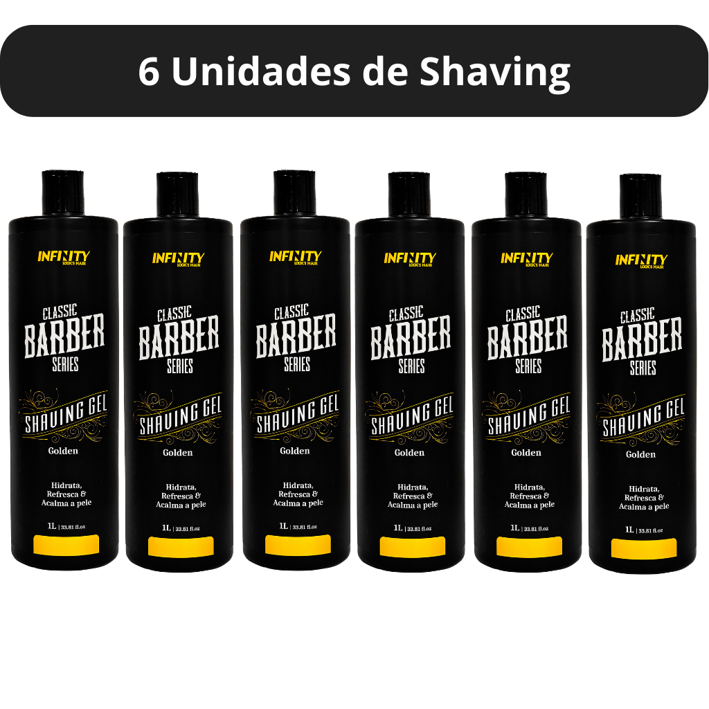 Shaving Gel de Barbear 1 Litro Amadeirado INFINITY 6 Unidades