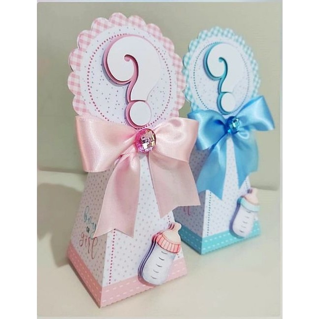 10 Caixas Lembrancinhas Personalizadas Tema Chá Revelação - Festa cha revelaçao   mesversario Menina festas Decoração