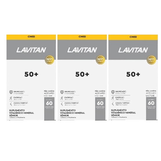 kit 3unid Lavitan 50+ Sênior 60comp original em Oferta na Shopee