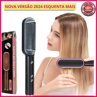 Escova Alisadora Bivolt 5 em 1 Alisa, Hidrata, Modela, Alinha e Anti-Frizz