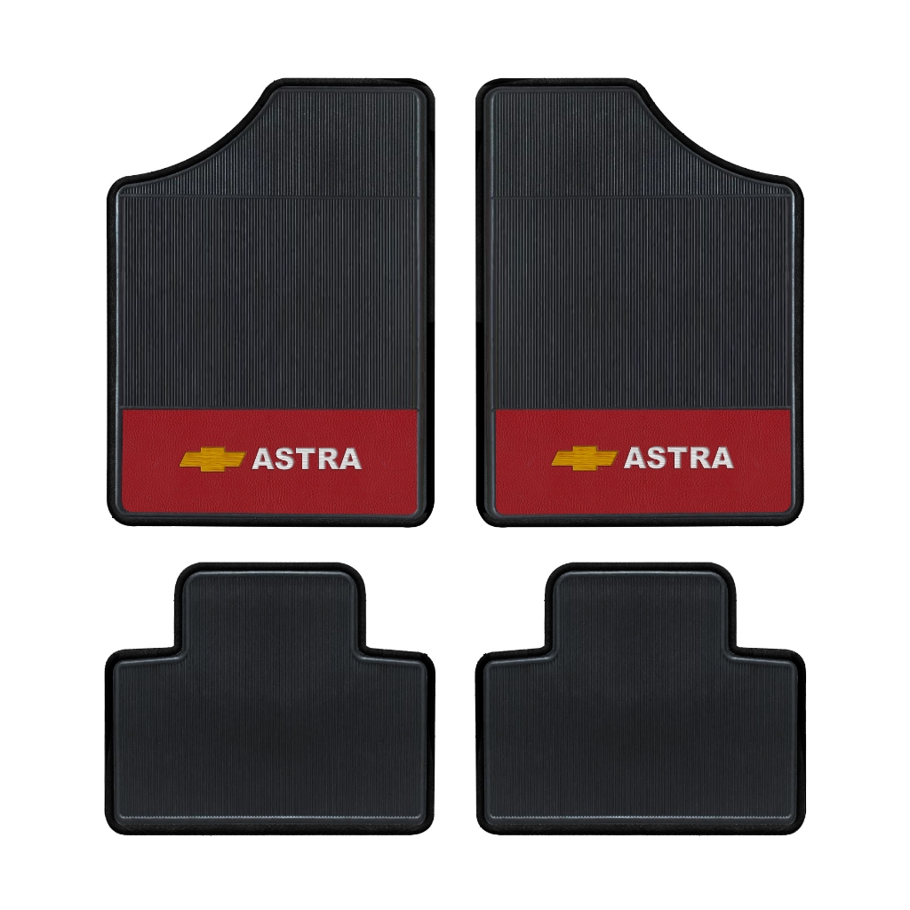 Astra 4 Tapetes Automotivos Dianteiros E Traseiros Preto Vermelho Azul