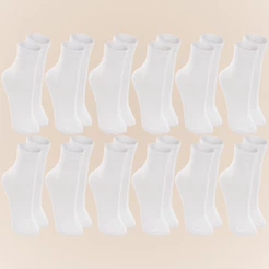 Kit Com 12 Pares De Meias Lupo Cano Médio Infantil Para Menina E Menino Cores Sortidas