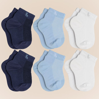 Kit Com 6 Pares de Meias Lupo Cano Curto Baby Infantil em Algodao Kids Lisa Sem Estampa