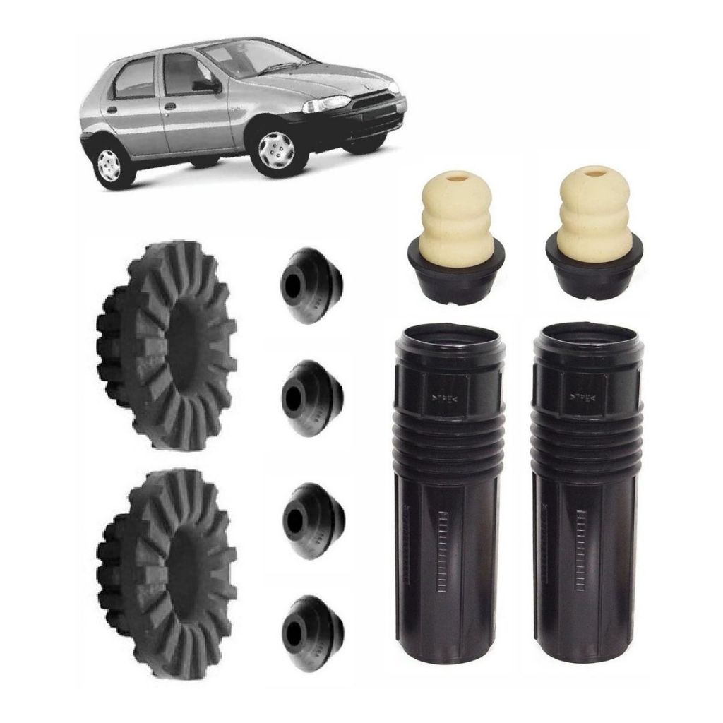 kit par Calço Mola Coxim Batente Traseiro Palio e Siena 96 97 98 99 2000 2001 2002 2003 2004 2005