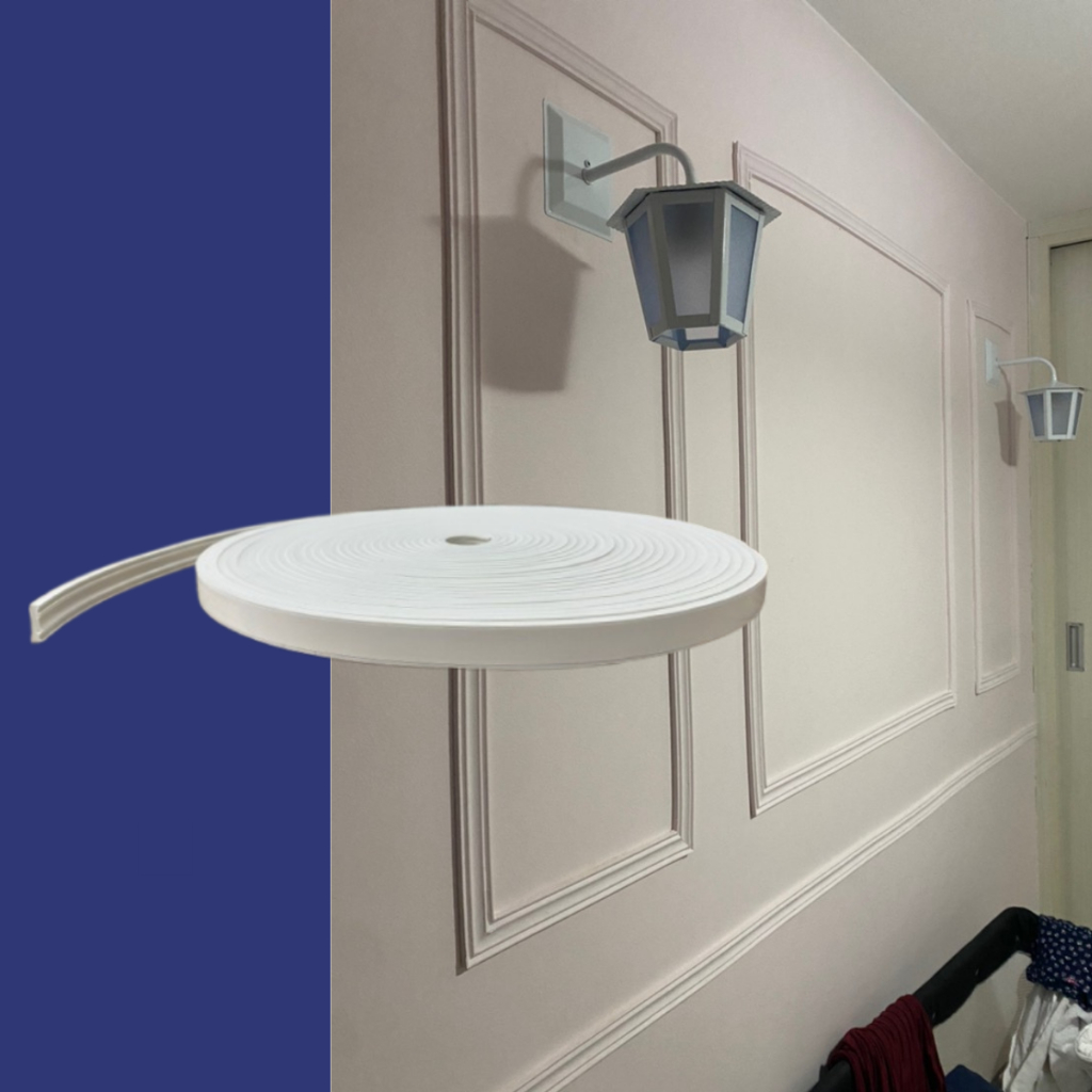 Boiserie Moldura Roda Meio de EVA Flexível Autocolante Terra 2,5CM X 8 MM em Oferta na Shopee