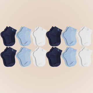 Kit 12 Pares Cano Curto Lupo Bebe Crianca Infantil Pacote Meias Para Recem Nascido