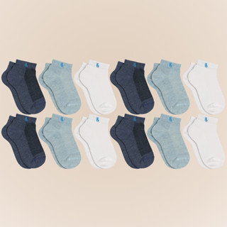 Kit De 12 Pares Meias Lupo Kids Infantil Cano Curto Algodão Tamanho 24 ao 35